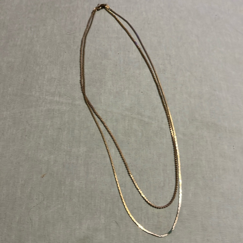 Double gold necklace